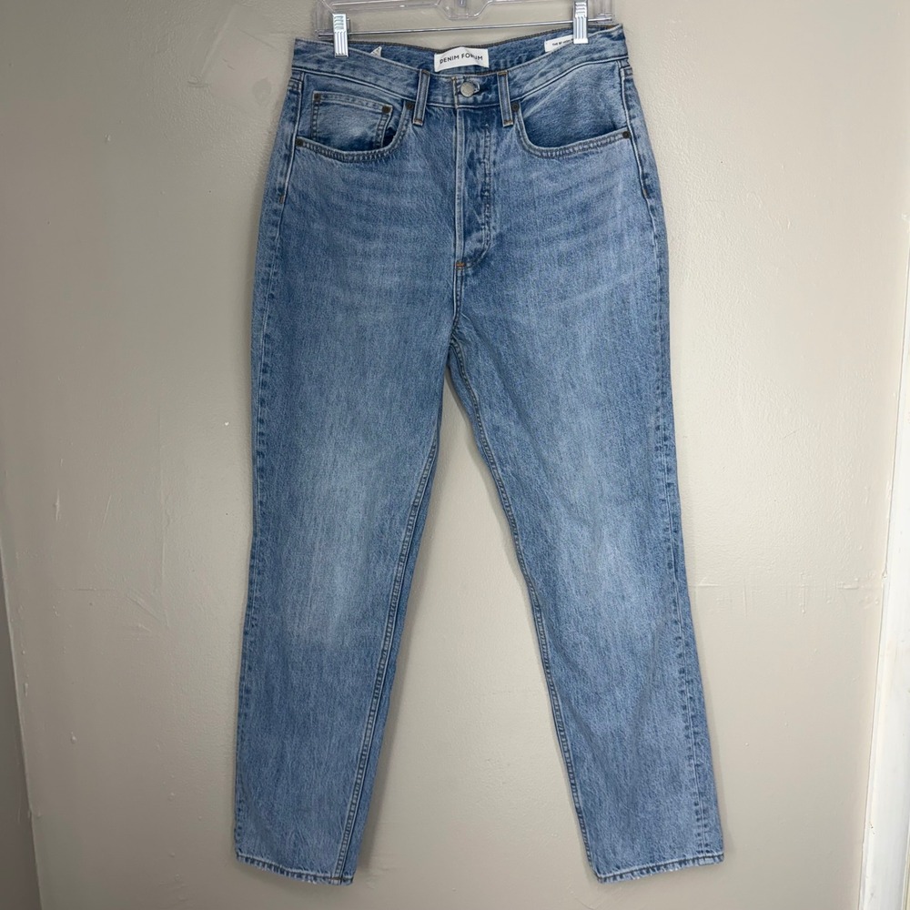 Denim Forum The BF High Rise Loose Jeans 30L Light Wash Organic Cotton 30